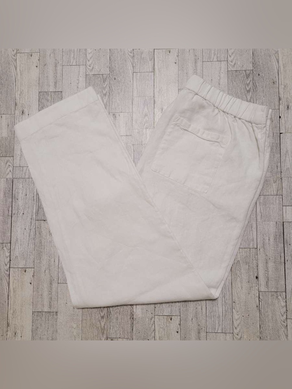 Women’s Chicos 100% Linen Soft Stretch Straight Leg Tapered Ankle Pants Size 8